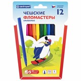 Фломастеры 12 ЦВЕТОВ CENTROPEN Пингвины, смываемые, вентилируемый колпачок, 7790/12ET 150056
