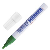 Маркер-краска лаковый (paint marker) MUNHWA, 4 мм, ЗЕЛЕНЫЙ, нитро-основа, алюминиевый корпус, PM-04 151473