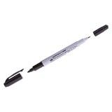 Маркер перманентный CROWN двусторонний Multi Marker Twin, ЧЕРНЫЙ, круглый, 2 мм / 1 мм, P-800W 151553