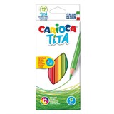 Карандаши цветные CARIOCA Tita, 12 цветов, шестигранные, грифель 3 мм, 42793 181276