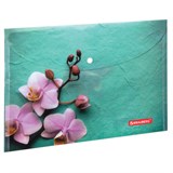 Папка-конверт с кнопкой BRAUBERG FLOWER, А4, 160 мкм, до 100 листов, цветная печать, 228031 228031