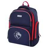 Рюкзак BRAUBERG CLASSIC, легкий каркас, премиум материал, "Lion", синий, 37х32х21 см, 228829 228829