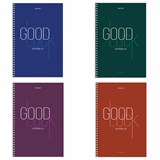 Тетрадь А4, 120 л., BRAUBERG, гребень, клетка, обложка твердая, "Good Luck", 404074 404074
