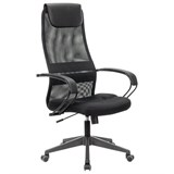Кресло офисное BRABIX PREMIUM Stalker EX-608 PL, ткань-сетка/кожзам, черное, 532090 532090