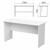 Стол письменный "Бюджет", 1360х600х740 мм, белый, 402661-290 641905