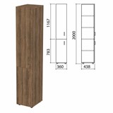Шкаф закрытый "Приоритет", 360х438х2000 мм, 4 полки, лагос (КОМПЛЕКТ) 980376