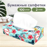 Салфетки косметические 100 шт. в картонном боксе 2-слойные, LAIMA Everyday, 20х20 см, 113588 113588
