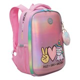 Ранец GRIZZLY анатомическая спинка, облегченный, для девочек, UNICORN, 37х26х16 см, RAw-396-6/2 271741