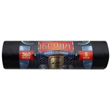Мешки для мусора 360 л, ПРОЧНЫЕ черные, в рулоне 5 шт., ПВД 60 мкм, 2-х слойные, 120x160 см, "БРОНЯ", ВР-0015 701986