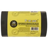 Мешки для мусора 30 л, черные, в рулоне 50 шт., ПНД 10 мкм, 48x57,5 см, РОМАШКА ПРОФИ ПФ-30/50/12 702007