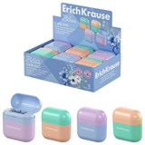 Точилка ERICH KRAUSE "Case Duo Pastel Bloom", 2 отверстия, с контейнером, пластиковая, ассорти, 59989 274225