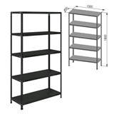 {{photo.Alt || photo.Description || 'Стеллаж металлический BRABIX &quot;ГРАФИТ MS KD-180/40-5&quot;, лофт, 1800х1000х400 мм, 5 полок, 291269'}}