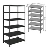 {{photo.Alt || photo.Description || 'Стеллаж металлический BRABIX &quot;ГРАФИТ MS KD-195/60-6&quot;, лофт, 1950х1000х600 мм, 6 полок, 291274'}}