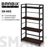 {{photo.Alt || photo.Description || 'Стеллаж BRABIX &quot;Smart SH-005&quot;, 605х290х1193 мм, ЛОФТ, прямой, складной, металл/ЛДСП ясень, каркас черный, 641869'}}