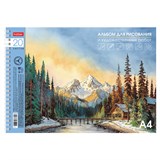 Альбом для рисования А4 20 л., гребень, подложка, бумага 220 г/м, HATBER, 