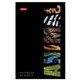 Блокнот А5 80 л., на скобе, картон, клетка, глянцевая ламинация, HATBER, 