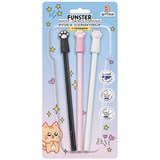 {{photo.Alt || photo.Description || 'Ручки с топпером шариковые FUNSTER &quot;CAT PAWS&quot;, НАБОР 3 ШТУКИ, СИНИЕ, пишущий узел 0,7 мм, линия письма 0,35 мм, 144375'}}