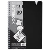 {{photo.Alt || photo.Description || 'Тетрадь обложка пластик, А5 80 л., гребень мягкий, вырубка для ручки, клетка, BRAUBERG, черный, 405376'}}