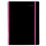 {{photo.Alt || photo.Description || 'Тетрадь обложка пластик, А4 80 л., спираль пластик, резинка, клетка, BRAUBERG, черный/розовый, 405380'}}