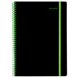 {{photo.Alt || photo.Description || 'Тетрадь обложка пластик, А4 80 л., спираль пластик, резинка, клетка, BRAUBERG, черный/зеленый, 405383'}}