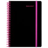 {{photo.Alt || photo.Description || 'Тетрадь обложка пластик, А5 80 л., спираль пластик, резинка, клетка, BRAUBERG, черный/розовый, 405384'}}