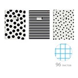 {{photo.Alt || photo.Description || 'Тетрадь А4 96 л. АЛЬТ гребень, клетка, глянцевая ламинация, &quot;BLACK&amp;WHITE&quot; (3 вида), 7-96-1354'}}