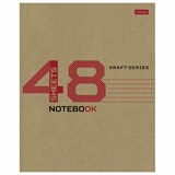 Тетрадь А5 48 л., HATBER скоба, клетка, обложка КРАФТ, 077656, 48Т5В1_28075 405471