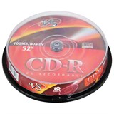 Диск CD-R VS 700 Mb 52x Cake Box (упаковка на шпиле), КОМПЛЕКТ 10 шт., VSCDRCB1001 511541
