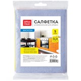 Салфетки для уборки OfficeClean, набор 5шт., вискоза, 30*38см, европодвес O252718