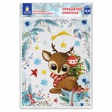 {{photo.Alt || photo.Description || 'Наклейка для окон двусторонняя МНОГОРАЗОВАЯ 30х38 см, "Оленёнок", ЗОЛОТАЯ СКАЗКА, 591925'}}