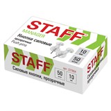 {{photo.Alt || photo.Description || 'Силовые кнопки-гвоздики прозрачные STAFF 50 штук, в картонной коробке, 227804'}}