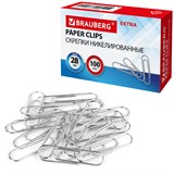 {{photo.Alt || photo.Description || 'Скрепки EXTRA BRAUBERG 28 мм никелированные 100 штук, 271312'}}
