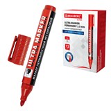 {{photo.Alt || photo.Description || 'Маркер перманентный ULTRA MARKER, КРАСНЫЙ, 3,5 мм, с клипом, BRAUBERG, 152205'}}