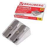 {{photo.Alt || photo.Description || 'Точилка BRAUBERG Style, металлическая клиновидная, 2 отверстия для чернографитных карандашей (в том числе утолщенных), 222486'}}