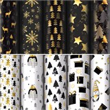 {{photo.Alt || photo.Description || 'Бумага упаковочная подарочная новогодняя Black.Gold.White, 70х100 см, 10 дизайнов ассорти, ЗОЛОТАЯ СКАЗКА, 592052'}}