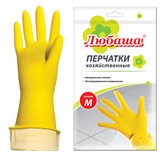 {{photo.Alt || photo.Description || 'Перчатки хоз.латексные ЛЮБАША "Эконом", с х/б напылением, размер М (средний) рифленая ладонь'}}