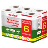 {{photo.Alt || photo.Description || 'Полотенца бумажные 2-х слойные, спайка 6 рулонов (6х14,7 м), LAIMA LUXE, 100% целлюлоза, 114742'}}