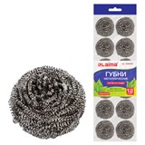 {{photo.Alt || photo.Description || 'Губки (мочалки) металлические, спиральные, 12х15 г, КОМПЛЕКТ 12 шт., для посуды, гриля, плиты, LAIMA, 606658'}}