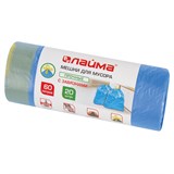 {{photo.Alt || photo.Description || 'Мешки для мусора с завязками 60 л, синие, в рулоне 20 шт., прочные, ПНД 12 мкм, 55х62 см, LAIMA, 601397'}}