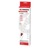 {{photo.Alt || photo.Description || 'Сетевой фильтр SONNEN U-365, 6 розеток, с заземлением, выключатель, защита от перегрузок, 10 А, 5 м'}}