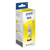 Чернила EPSON 664 (T6644) для СНПЧ Epson L100/L110/L200/L210/L300/L456/L550, желтые, ОРИГИНАЛЬНЫЕ, C13T66444A/498 360975