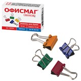 {{photo.Alt || photo.Description || 'Зaжимы для бумаг ОФИСМАГ, КОМПЛЕКТ 12 шт., 15 мм, на 45 листов, цветные, картонная коробка, 226761'}}