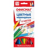 {{photo.Alt || photo.Description || 'Карандаши цветные ОФИСМАГ, 12 цветов, трехгранные, грифель 3 мм, 181956'}}