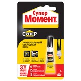 {{photo.Alt || photo.Description || 'Клей моментальный Супер МОМЕНТ, 3 г, отрывная мультикарта, 1305649'}}
