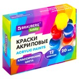 {{photo.Alt || photo.Description || 'Краски акриловые для рисования и творчества 12 цветов по 20 мл, BRAUBERG HOBBY, 192435'}}