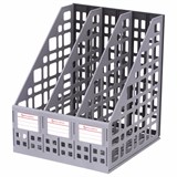{{photo.Alt || photo.Description || 'Лoтoк вертикальный для бумаг BRAUBERG "MAXI Plus", 240 мм, 3 отделения, сетчатый, сборный, серый, 237014'}}