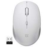{{photo.Alt || photo.Description || 'Мышь беспроводная DEFENDER Auris MB-027, USB, 3 кнопки + 1 колесо-кнопка, оптическая, белая, 52028'}}