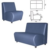 {{photo.Alt || photo.Description || 'Диван мягкий двухместный "Клауд", V-600, 1100х750х780 мм, без подлокотников, экокожа, голубой'}}