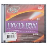 Диски DVD-RW VS 4,7 Gb, 4x, Slim Case, КОМПЛЕКТ 5 шт., VSDVDRB5001, VSDVDRWSL501 511546