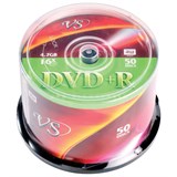 Диски DVD+R (плюс) VS 4,7 Gb 16x Cake Box (упаковка на шпиле), КОМПЛЕКТ 50 шт., VSDVDPRCB5001 511549